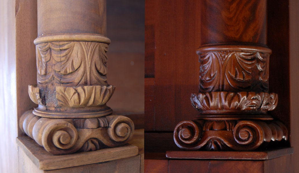 details of Antique furniture repair